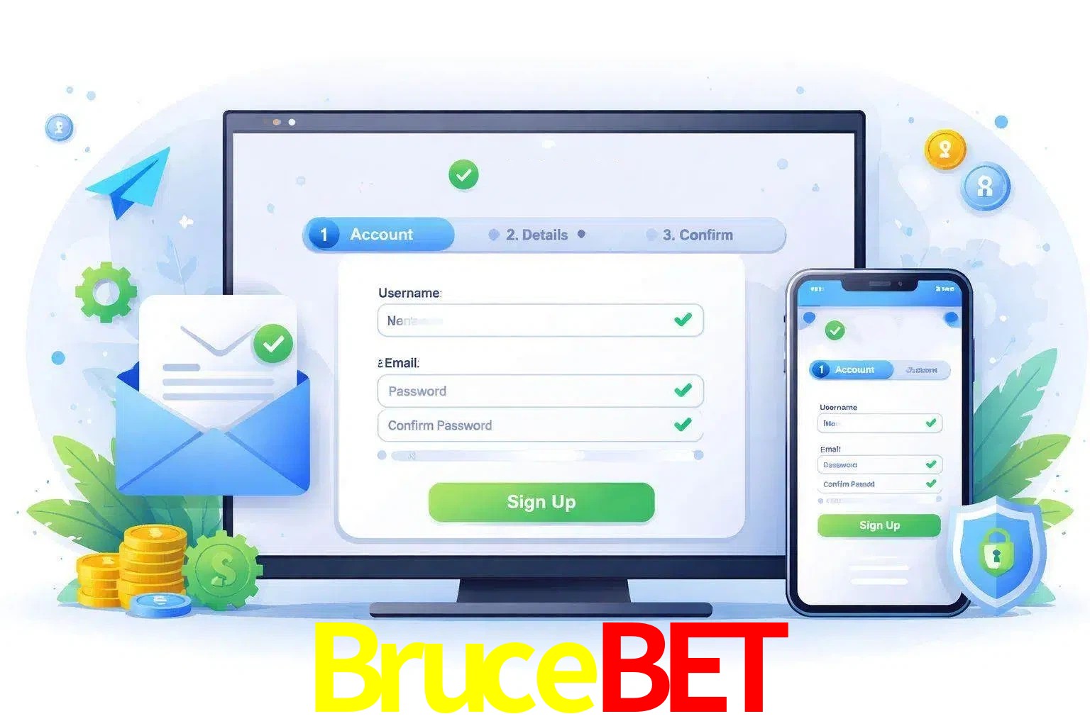 Registro de nuevo usuario y configuración de cuenta Brucebet