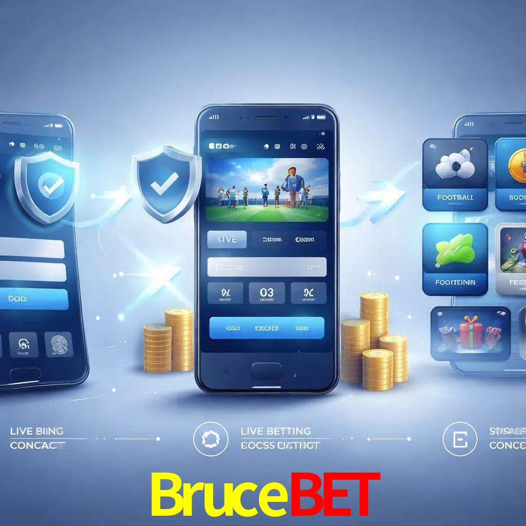 Pasos de acceso a la app Brucebet en pantalla de teléfono móvil